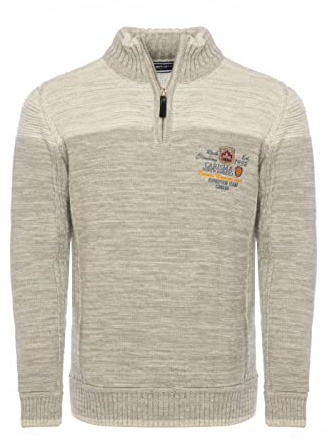 Carisma Maglione da uomo • Troyer da uomo con ricamo • Piacevole maglione Regular Fit per ufficio e tempo libero 7803, grigio., S