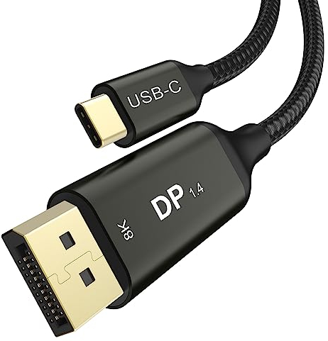 Ablink Cavo da USB C a DisplayPort 1.4 5m,[8K@60 Hz,4K@240Hz/144Hz] Cavo Thunderbolt 4/3 a DP 32.4Gbps HDR,Compatibile con iPhone 16/15, iMac, MacBook Pro Max,iPad Pro Air Galaxy S24,Surface XPS
