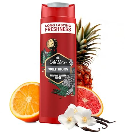 Old Spice Wolfthorn 3-in-1 Duschgel für Haar, Gesicht und Körper 400 ml, langanhaltende Frische, Duft von Parfümqualität, Tiefenreinigung