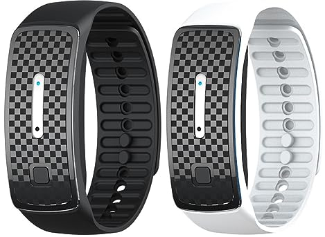 2 Stück Ultraschall Mückenschutz Armband, Wasserdichtes Anti-Mücken-Band, Ultraschall-Mückenschutz-Armbänder Anti-Mücken-Band für Kinder Erwachsene Wiederverwendbar, Weiß + Schwarz