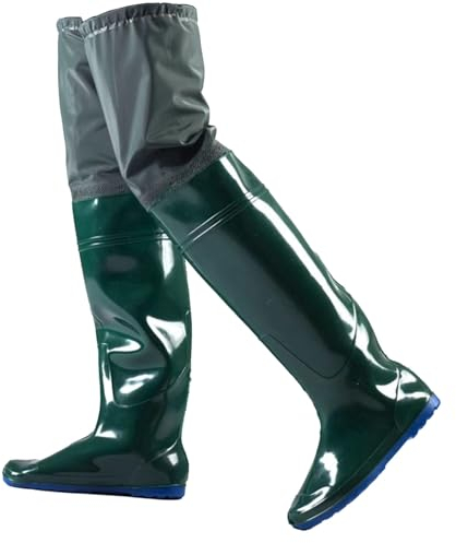 BERRIHORT Watstiefel Watstiefel für Angeln, mit Profilsohle, wasserdichte PVC-Watstiefel, für die Landwirtschaft, Gartenarbeit, Reinigung(Size:35 EU)