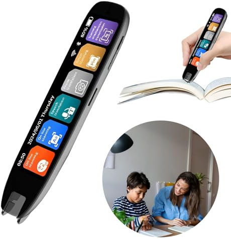Gotrain Scan Übersetzer Stift Online 142 Sprachen Scan Reader Pen Lesestift mit 3,7 Zoll Touchscreen Echtzeit-Scan-Lesestift für Legasthenie, Studenten, Offline 10 Sprachen Scannen Übersetzung