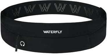 WATERFLY Running Belt Fanny Pack: Slim Lightweight Waist Bag for Runners