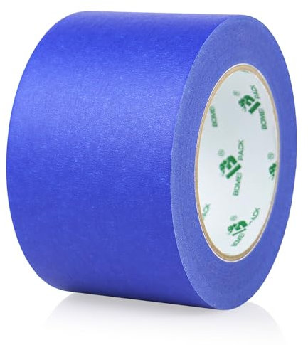 BOMEI PACK Abdeckband 75mmx50m, Blau Kreppband Breite 75mm, Länge 50m, Blau Malerband, Malerkrepp für Malerarbeiten