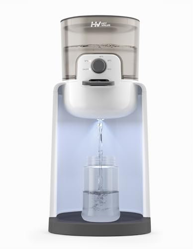 Calentador de Agua, Calentador de biberones, Preparador de fórmulas con luz Nocturna, 4 regulaciones de Temperatura, Mantenimiento de Calor 72h, Depósito Desmontable, Dispone Agua Tibia al Instante