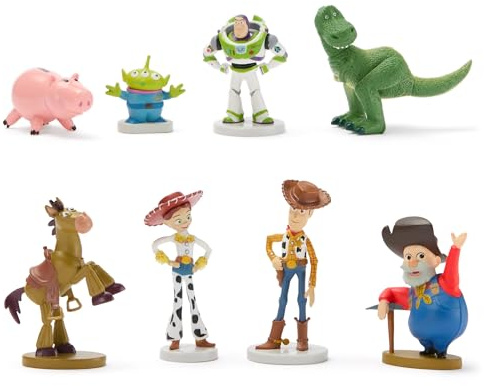 Disney Store Official - Toy Story (Pixar) - Figurenset - 8 Spielzeuge - Mit Buzz Lightyear, Woody, Jessie, Bully, Rex, Specki, Alien und Stinke-Piet - Ab 3 Jahren geeignet