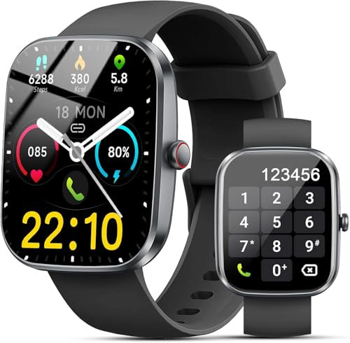 Smartwatch Uomo Donna, 1.91'' Orologio Smartwatch con Effettua/Risposta Chiamate, 110+ Modalità Sportive Fitness Tracker con Cardiofrequenzimetro/SpO2/Contapassi/Sonno, Smart Watch Impermeabil IP68