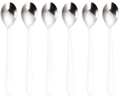 Lot de 6 cuillères à œufs en acier inoxydable, parfaites pour les œufs à la coque et le plaisir du petit-déjeuner