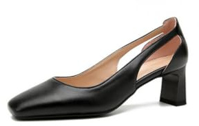 Femmes carré Bout Glisser - sur Les Talons de Mariage Talon Bloc Chic Bureau Pompes élégant Robe de mariée Chaussures,Black5cm,36 EU