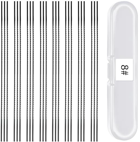 TXErfolg 24 Pezzi Set di Lame per Seghetto Alternativo 130mm Lama per Sega da Traforo con scatola di plastica Nr.8 Lame da Traforo Standard a Taglio per Segare Legno Plastica Schiuma Metalli Teneri
