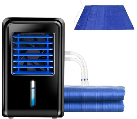 Colchón De Agua De Refrigeración, Almohadilla De Refrigeración portátil, Refrigeración por Circulación De Agua, Tanque De Agua 2,5 L, Ideal para Familias Y Albergues(W140cmxL160cm/W55inxL63in)