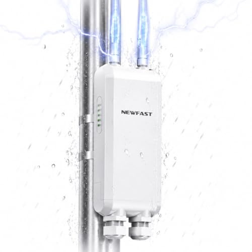 NEWFAST 1200Mbps Repetidor WiFi Exterior para Larga Distancia, 5.8Ghz