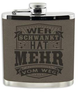 History & Heraldry Echter Kerl Flachmann Wer schwankt.. - individuell und personalisiert mit Gravur, Name und Spruch