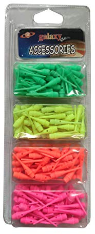 200 Puntas 1/4-200 Puntas de Dardos Punta de plastico Rosca Grande para Dardos Diana Electronica - 4 Colores Fluo