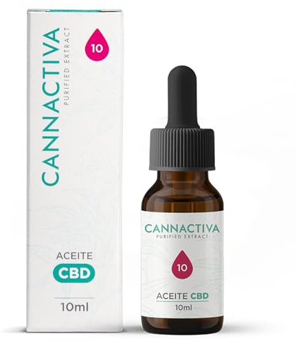 CANNACTIVA - Aceite de CBD -10 ml - Purificado 10% - A Base de Semillas de Cáñamo Orgánico - Tópico - Full Spectrum - Favorece la Relajación y el Descanso - Aroma Neutro