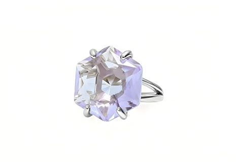 Bague en Tanzanite Hexagonale - Bagues à Grosses Pierres pour Femmes - Bagues Artisanales en Argent pour Femmes, Bagues de Mariée, Bagues de Déclaration, Bagues de Mode - Bijoux Artisanaux pour Dames