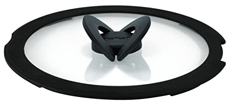 Tefal Ingenio Couvercle en verre 20 cm, Rangement gain de place, Poignée rabattable, Cuisson plus rapide, Compatible Ingenio, lave-vaisselle, haute performance L9846302, Transparent et Noir