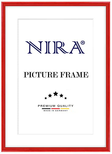 NiRa Cornice foto in legno 18 x 25 cm in Rosso lucido | Dimensione selezionabile | Cornici per poster | Puzzle | collage di foto HD123