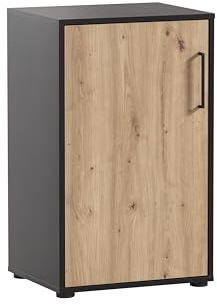 Schildmeyer Aktenschrank Aino 155719, Artisan Eiche Dekor/schwarz matt, 51 x 41 x 83,6 cm