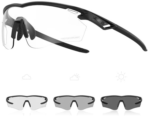 X-TIGER Photochrome Fahrradbrille Herren Damen UV400 Ideale Auto Selbsttönend Sonnenbrille für MTB, Radfahren, Outdoor Sport Hochwertige MTB Laufbrille