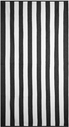 H HANSEL HOME Toalla de Playa Grande Antiarena Toalla 75% Algodón 25% Poliéster 90x170cm, Toallas de Piscina Grandes Suave y de Secado Rápido - Negro