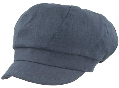 Bred ballongmössa, linne, mössa, lätt skärmmössa, vintage, ballongkeps, basker, Trendblå, M