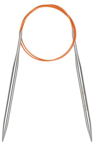Coopay 6 mm cirkulära sticknålar 80 cm långa, runda nålar i metall