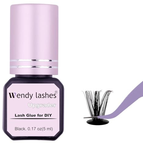 Colla per Ciglia Finte Ciuffetti Professionale Extension Ciglia Colla Eyelash Extension Glue Asciugatura Rapida(Nero-5ml)
