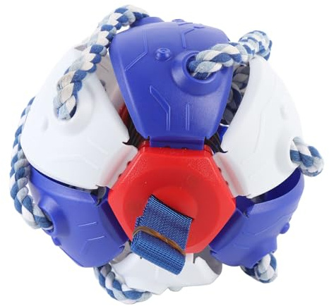 Hztyyier Pelota Interactiva de Platillo Volador para Perros Resistente Al Desgaste para Tiempo de Juego Activo, Juguete de Fútbol y Disco Volador 2 en 1 para Todos los Perros, Juguete Al Aire Libre