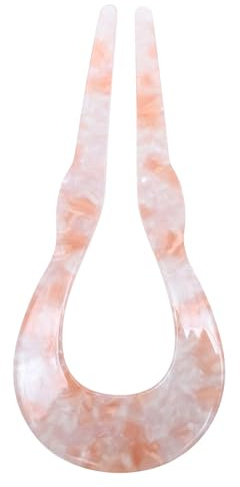 Angoily Forcella per Chioma Donna Stile Cinese in Acetato Rosa a Forma di U Funzione Antiscivolo, Accessorio per Chioma per Varie Occasioni e Acconciature