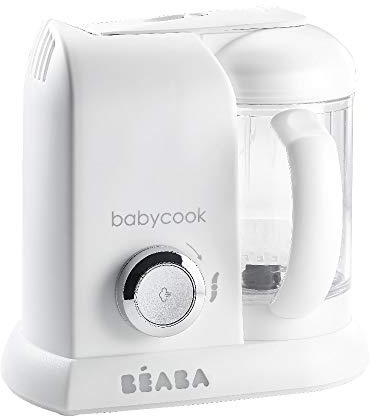 BEABA Babycook Solo - 4 in 1 Baby Food Maker: Processor, Blender, Cooker & Soft Steamer - Quick Food Diversification - White/Silver