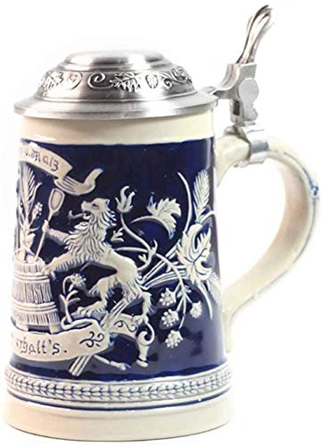 chaozhi ölmugg med tennlock – bokstavsmönster – klassisk – 1 styck – hemma – varma drycker – mugg – sten – ölmugg