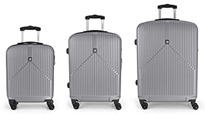 Gabol Set 3 Koffer C-M-L Silber, Erwachsene, Unisex, Silber (Silber)