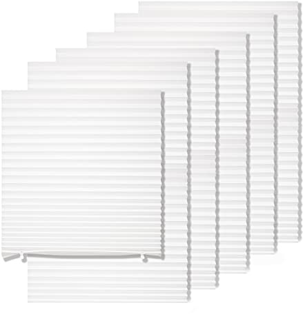 MYshade 6 Pack Temporary Light Filtering Paper Shades for Windows,Paper Pleated Blinds with Adhesive,No Tools No Drilling Free Cut Size Temporary Room Darkening Shades(White, 36 W x 72 H)