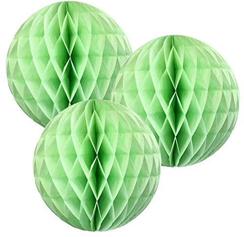 Paper Honeycomb Balls (Pack of 3) Christmas Tree Decorations Birthday Wedding Baby Shower (12 (30cm), Light Green)
