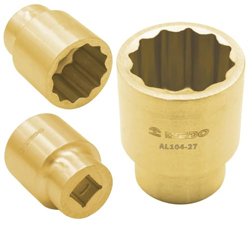 WEDO Non-sparking 1/2'' Drive Shallow Impact Socket,12 Point,Size 9/16'',Aluminum Bronze,DIN and BAM standard,Suitable for Petrochemical Industry, Boat,garage necessity