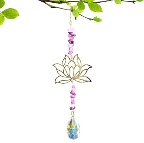 Attrape-soleil en - Attrape-soleil en - améthyste - Pendentif en de fleur de - Décoration de prisme pour voiture, maison, bureau