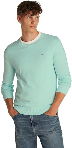 Tommy Jeans TJM Slim Essential Light Sweater Dm0dm18895 Suéter, Green (Spring Mint), XXL para Hombre