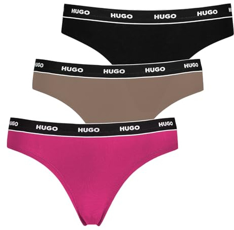 HUGO Triplet Thong Stripe 10240727, Tanga Mujer, 999Assorted Pre-Pack, S