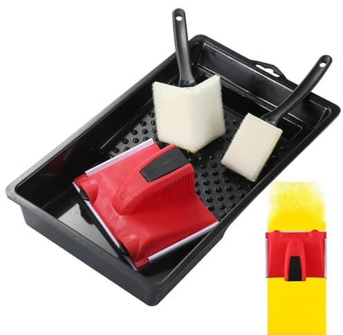 Taglierina per bordi colorati, confezione da 4 pezzi, per bordi colorati, per angoli, pennello da parete con listello, accessorio indispensabile per il fai da te, 4,72 x 3,54 pollici