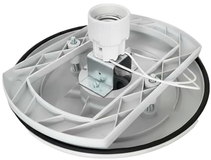 EXTRUMOL | Base de Policarbonato Gris | Difusor Esférico E27 | Soporte Hemisférico para Luminaria de Exterior e Interior | Con Junta de Estanqueidad de Poliuretano y Reductor de Conexión 50/60 mm