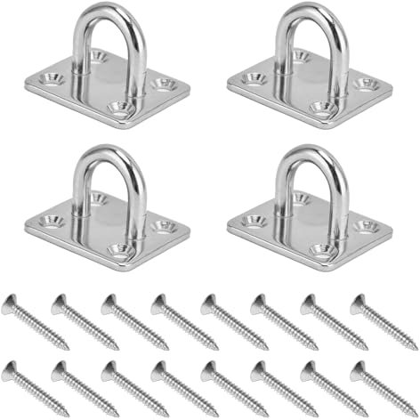 Placa de Ojo de Acero Inoxidable, Anclaje Pared, Placa de Cubierta de Acero Inoxidable, 8 mm Anclaje para Montaje en Pared, Placa de Mástil de Acero Inoxidable,Placas de Ojo de Gancho,Pad Eye Plate