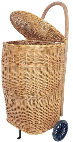 Stor pilmarknadsvagn med lock och hjul för vedtransport 90 x 30 x 40 cm