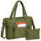 SKCOYH Large Tote Bags for Women with Zipper, Waterproof Work Bag with 15.6-Inch Compartment, Ideal for Nurse, Teacher, Travel, Gym, Beach, Yoga, School with Adjustable Strap (Green)