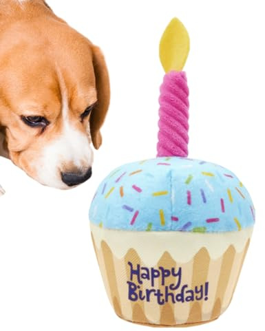 Setauoo Gâteau d'anniversaire pour chien – Décoration de gâteau d'anniversaire pour chien – Doux et résistant à la mastication – Accessoires photo de chiot – Décoration de fête pour chiens de petite