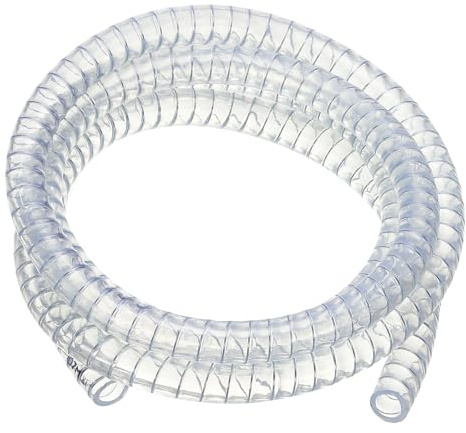 PATIKIL 1/2 / 13mm ID Wire Reinforced Hose 2 Meters, PVC Vinyl Suction Tubing High Pressure Chemical Resistant with Spiral Steel Wire for Water Fuel Powder Drain, Clear