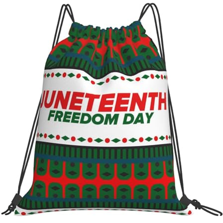 Juneteenth Is My Independence Day Sport String Ryggsäck Mångsidig Gym Säck Skrapa Sport Väska Sträng För Sport Tränare Klättring 39 x 46 cm