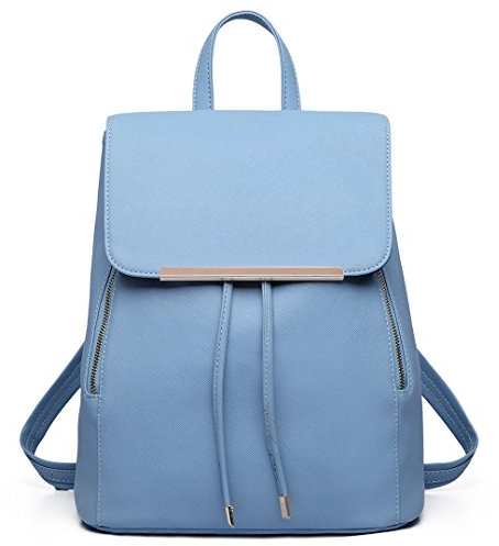 Miss Lulu Rucksack Damen Kunstleder Rucksack Damen Elegant Rolltop Rucksack Damen Tunnelzug-Design Cityrucksack Tasche Schulrucksäcke