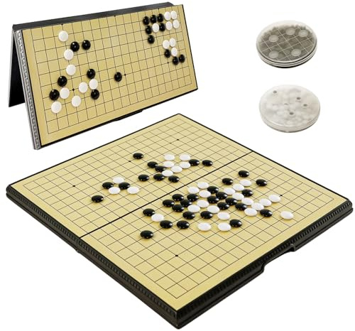 Luoyer 11 inch Go Game Set Magnetic Folding Board Game Portable Traditional Chinese Weiqi Set with Magnetic Stones for Adults Travel Gomoku
