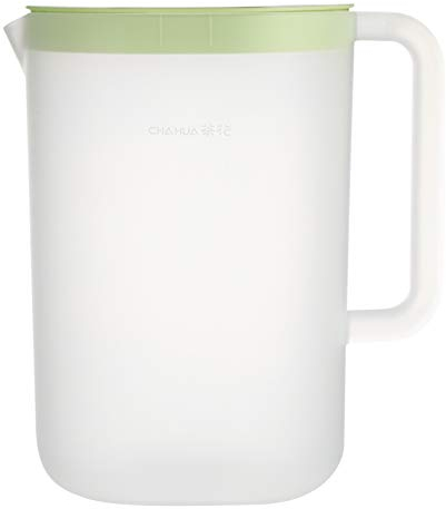 YARNOW 2. 2L Wasserkrug Kunststoff Krug Wasserkaraffe Messerkessel Kühlschrankkrug Saftkaraffe mit Deckel und Skala Messbecher Wasserflasche für Heiß Kalt Saft Tee Getränke Milch Grün